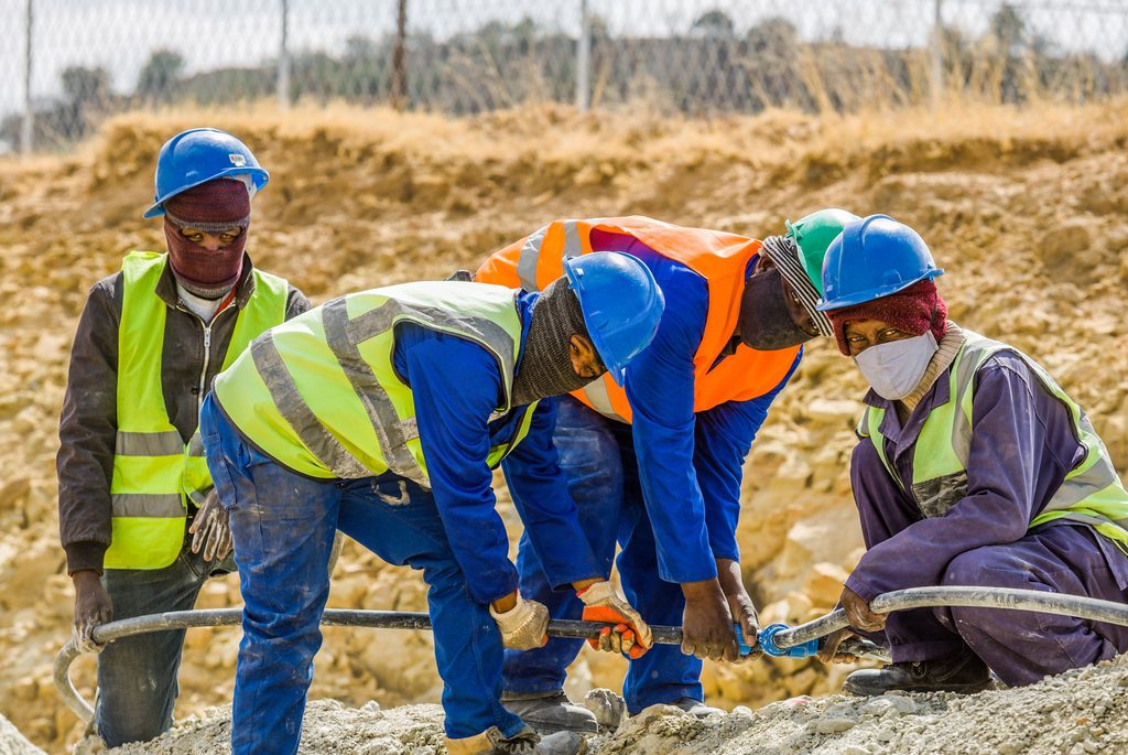 South African construction professionals working together on an infrastructure project